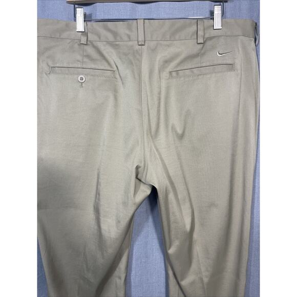 NIKE Golf Performance Pants Adult 38 x 34 Tan Dri-Fit Chino Stretch Khaki Sporty - Picture 3 of 8